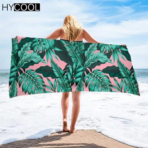Tropical Plants Leaf Print Microfiber Pool Beach Towel Quick Fast Dry Sand Outdoor Travel Swim Blanket Bath Towles Thin Yoga Mat