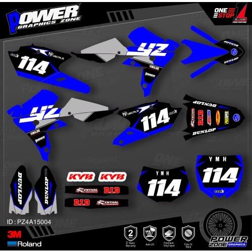 PowerZone Custom Team Graphics Backgrounds Decals 3M Stickers Kit For YAMAHA 2016-2018 WR450F 2015-2018 YZ450FX 004