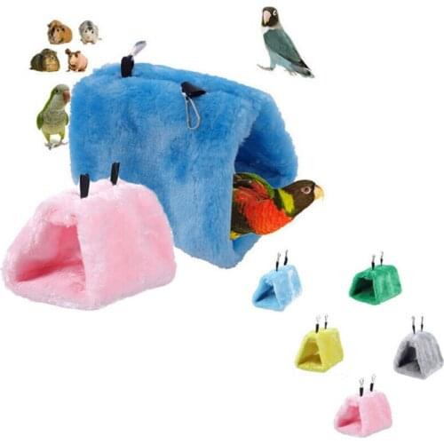 Bird Parrot Plush Hammock Cage Snuggle Happy Hut Tent Bed Bunk Toy Hanging Cave