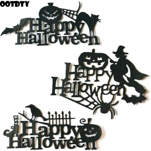 Happy Halloween Letter Metal Cutting Dies Stencil Scrapbooking DIY Album Stamp Paper Card Embossing Decor Craft New Die For 2020
