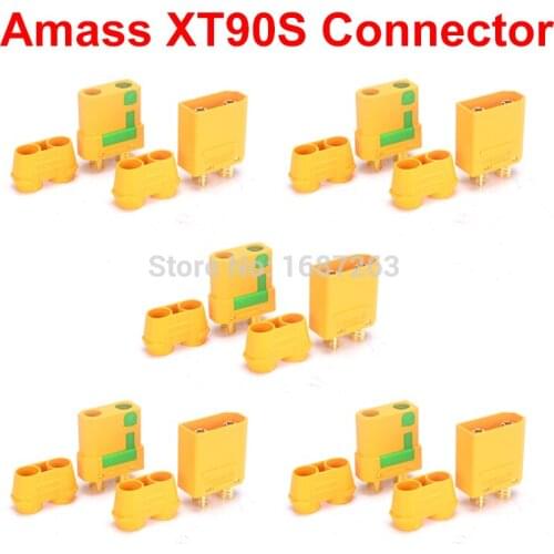 Amass XT90S XT90-S Male Female Bullet Connectors Plugs For RC FPV Drone Lipo Battery Connector 5 pairs / 10 pairs