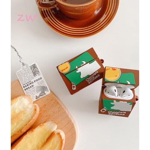 Silicone for airpods 1 case milk chocolate drinking recipe vivi soft silicone interesting funny style food protective cover case