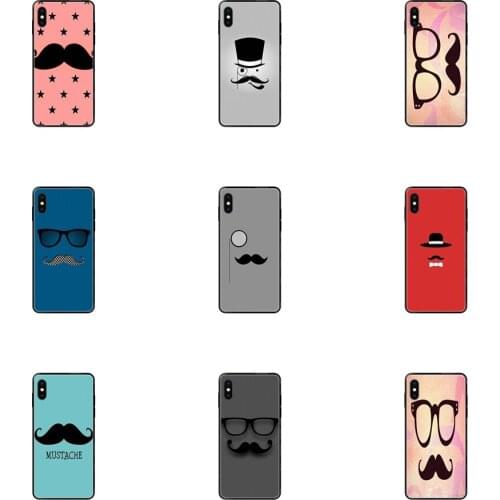 Sexy Beard Mustache For Galaxy A5 A6 A7 A8 A10 A10S A20 A20S A20E A21S A30S A40 A50 A70 A71 A70E 2017 2018 Type Black Soft TPU