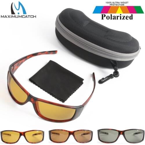 Maximumcatch Tortoise Frame Fly Fishing Polarized Lens Brown Yellow And Gray UV400 Fishing Sunglasses