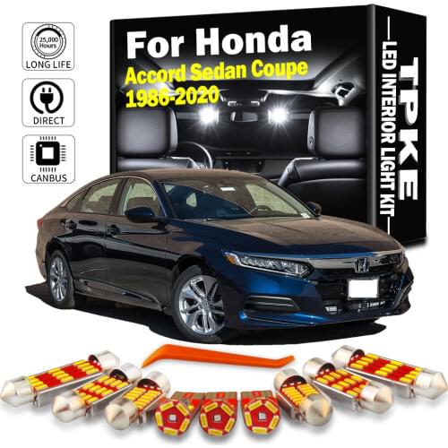 TPKE Canbus For Honda Accord Sedan Coupe 1986-2020 White Led Interior Light Kit Dome Trunk License Plate Lamp Car Accessories