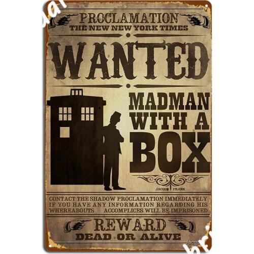Wanted Madman With A Box Poster Metal Plaque Cinema Garage Customize Club Bar Garage Decoration Tin Sign Posters