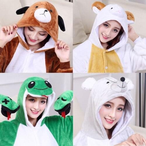 Unisex Animal Kigurumis Onesie High Quality Flannel Thick Pajama Adult Couple Women Men Overalls Cartoon Cute Suit Winter Pajama