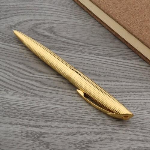 High quality new metal oblique gift line Gold pen piece Ballpoint Pen Business Office school supplies Writing