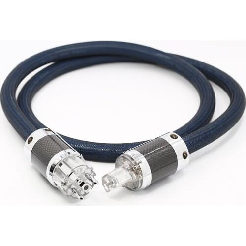 High quality Silver Plated OFC hifi power cable Carbon fiber Rhodium plated AC EU AU US power plug Power cord Power line CD