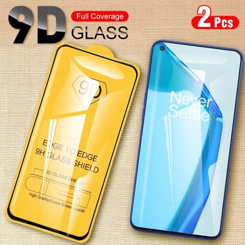 2Pcs 9D Full Glue Tempered Protective Glass Film For OnePlus 9r Phone Screen Protector Glass For One Plus 9 R 1+ 1+9r 2021 6.55"