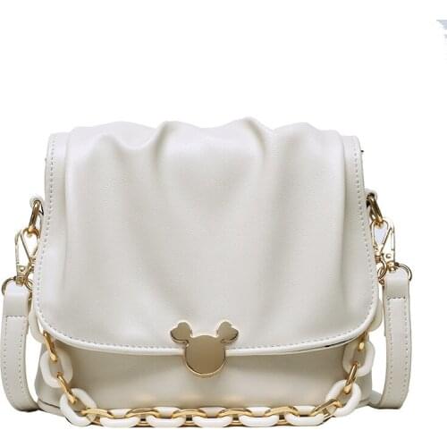 Disney Mickey high sense of fold ladies cloud bag fashion all-match one-shoulder messenger portable mobile phone bag