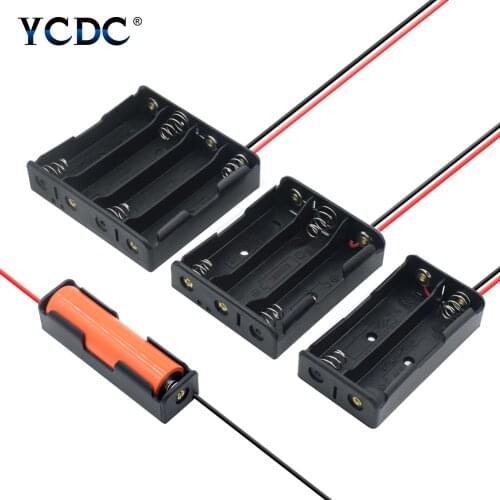 1 2 3 4 Slot Way ABS Plastic Batteries Holder Case DIY 1x 2 X 3x 4x 18650 Bateria Container Storage Box With Wire Lead Cable