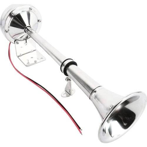 12V Marine Boat Stainless Steel Low Tone Single Trumpet Horn Mounting Hardware Trumpet Air Horn Compressor Kit