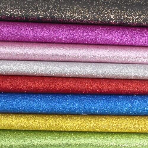 20X30cm Glitter Synthetic Leather Solid Color Sequin Faux Fabric Leathercrafts DIY Shoes/Wallet/Book Decoration Material