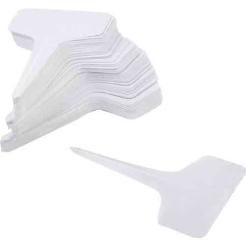 300PCS Plastic T-Type Plant Tags Labels White Garden Nursery Markers 6x10CM