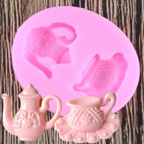 3D Teapot Silicone Mold Fondant Chocolate Candy Resin Polymer Clay Soap Mold Cupcake Cookie Decoration Silicone Mould
