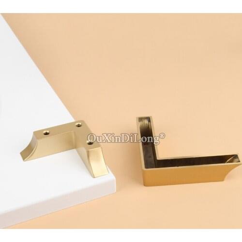 8PCS Brass L-Shaped Right-Angle Sofa Chair Cabinet Foot Pad Classic Furniture Leg Cap 7-Shaped Heightening Foot Covers FG586