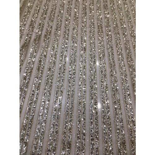 Shining glued glitter african tulle mesh fabric SYJ-1628 for wedding dress/evening dress