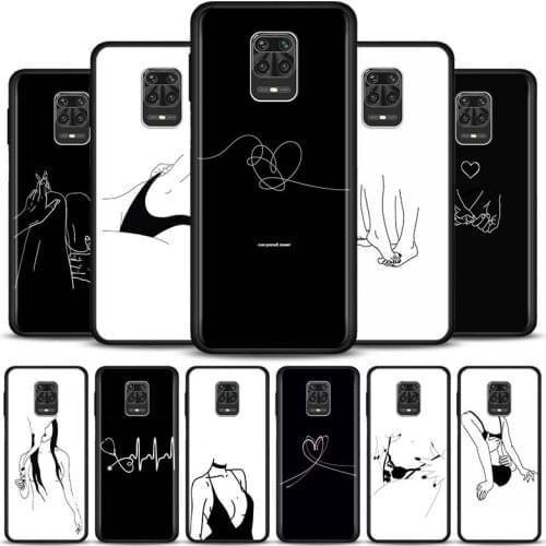 Case For Xiaomi Redmi Note 10 Pro Max 5G 9 9S 9Pro Cover For Redmi K40 Pro Plus 9 Power 9T Lover Art Line Aesthetics