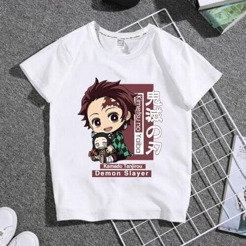 2021 Hot Kawaii Cartoon Cute Demon Slayer Mother Kids Clothes Childrens T-shirt Tops Female Tee Summer Men Women T-shirts