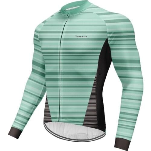 Runchita Mountain Bike Jersey Breathable Long Sleeve Cycling Jersey Printing Mens Bicycle Clothes Quick Drying MTB Clothing