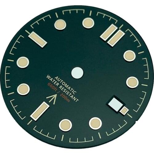 HQ 2020 NEW 007 NO TIME TO DIE 31mm Black Sterile Watch Dial Copper Set For MIYOTA82 DG2813 ETA2824 Mov't Green Luminous