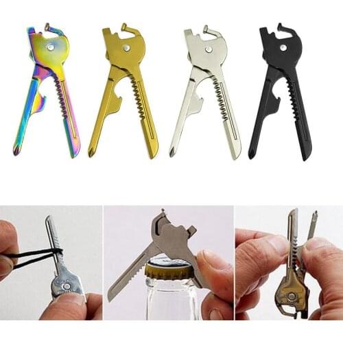 Utili Key shape ring pocket Opener Multipurpose Knife Screwdriver keychain kit Tool survive edc gear Mini Multi utility tactical