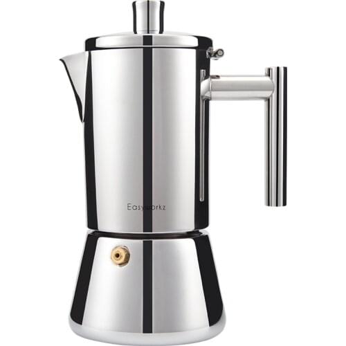 Italian Style Coffee Maker Stainless Steel Coffee Pot Espresso Machine 300ML Suitable for Induction Cooker Gas Heating WF