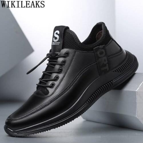 Black Mens Shoes Casual Men Sneakers Slip on Shoes Men Designer Leather Casual Shoes Man Zapatos De Hombre Chaussures De Homme
