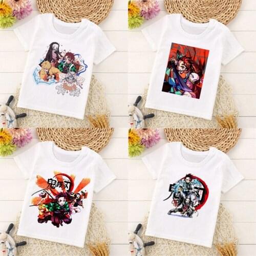 Hot Selling Japanese Anime Kimetsu No Yaiba T Shirt Kids Cartoon Funny Children T-shirt Unisex Baby Short Sleeve Top 0579