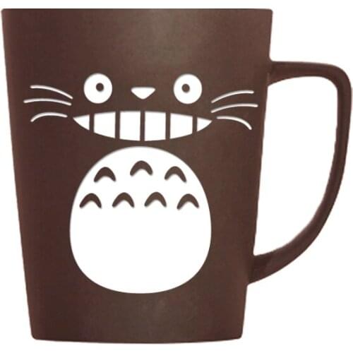 Cartoon Totoro Milk Coffee Mugs With Lid and Spoon Water Cup Tea Mugs Kitchen Drinking Cup Gift