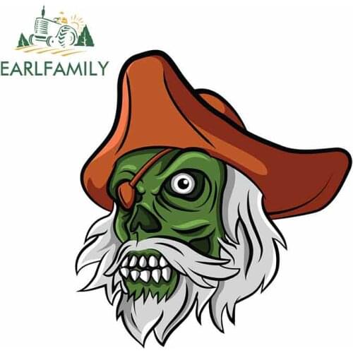 EARLFAMILY 13cm x 11.6cm For Zombie Pirate Motorcycle Car Stickers Vinyl Material Decal Fashion Decals Creative Decoration