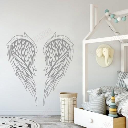 Angel Wings Wall Decal Wings Wall Sticker Nursery Wall Decor Living Room Interior Design Angel Wings Baby Room Home Decor Z642