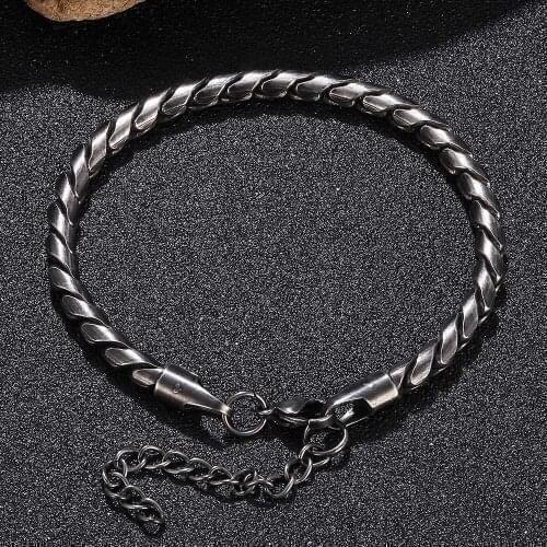 2021 New Trendy Cuban Chain Men Bracelet Classic Stainless Steel Chain Bracelet For Men Women Jewelry Gift