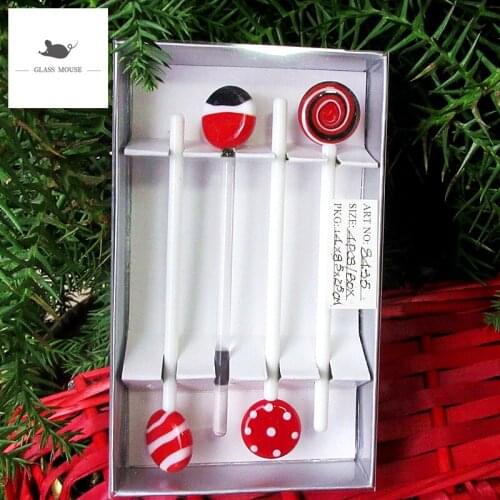 NEW Vintage lollipop Ornament Gift Crafts Colorful Murano Style Glass Candy Decoration Christmas Sweets Festival Party for Kids