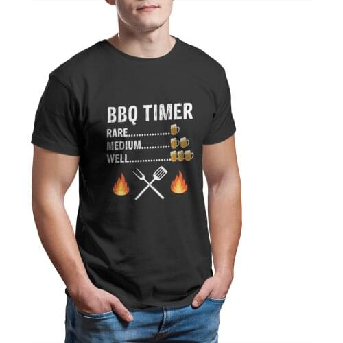 Funny BBQ Timer Drinker Shirt Beer Drinking Grilli wholesale Clothes Funny Couples Matching Sleeve Streetwear Tshirts