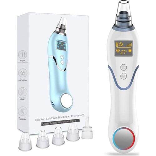 Blackhead Remover Hot Cold Facial Cleaner Deep Pore Acne Pimple Removal Vacuum Suction Diamond Beauty Tool Face SPA Skin Care