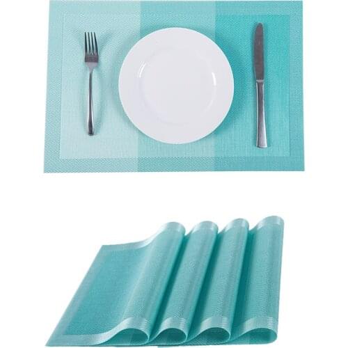 PVC Placemats Heat-Resistant Stain Resistant Non-Slip For Kitchen Table Washable Durable Table Mats Woven Vinyl Placemats