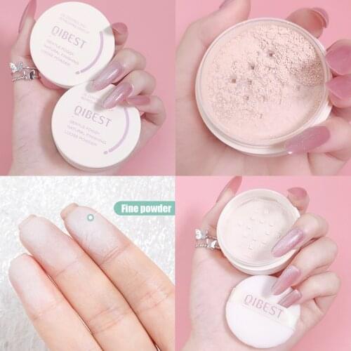 QIBEST Face Powder 4 Colors Matte Loose Powder Long Lasting Setting Finish Makeup Oil-control Professional Women’s Cosmetics 5g