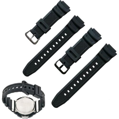 1 Pc Silicone Watch Strap Stainless Steel Buckle Sport Breathable Wristband for CAsio W-735H W-800 SGW-300H SGW-400H Watch