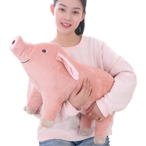 Fancytrader 24'' Kawaii Big Plush Swine Toy Cute Stuffed Pig Toy Doll Hugging Pillow for Kids Girls Gift Photograph Prop 60cm