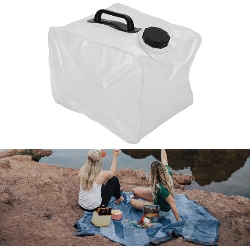 Collapsible Water Bag Folding Transparent Jug Drinking Container 10L Water Carrier Bucket Food Grade Outdoor Camping Storage