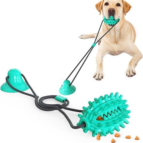 Pet Dog Toys Silicon Suction Cup Tug Cat Toy Dogs Push Ball Toy Pet Leakage Food Toys Pet Tooth Cleaning Dogs Toothbrush Brush