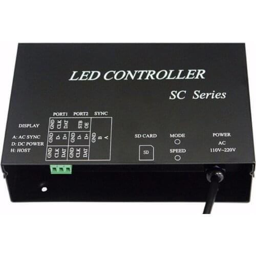 H803SC LED music controller,full color programmable,support DMX512,WS2812,etc.microphone&audio cable input