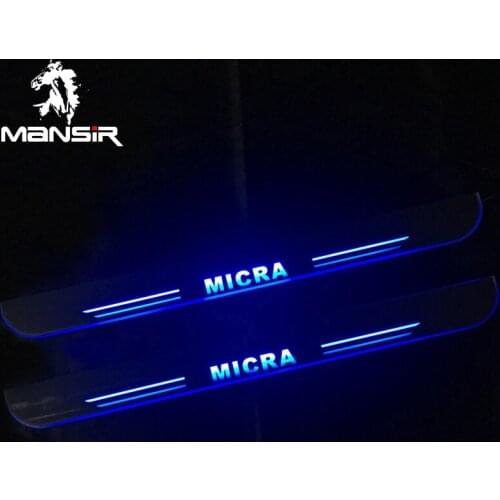 LED Door Sill Lights For Nissan MICRA 2009 -2015 2016 2017 2018 2019 Plate Guard Pathway Welcome Car Scuff Led Light Pedal Light