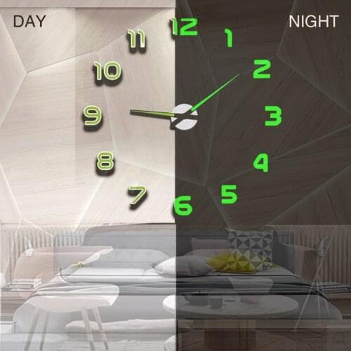 Luminous Wall Clock 100 Cm DIY 3D Wall Clock Mute Luminous Suitable for Home Art Living Room Modern Decorations Home Decor