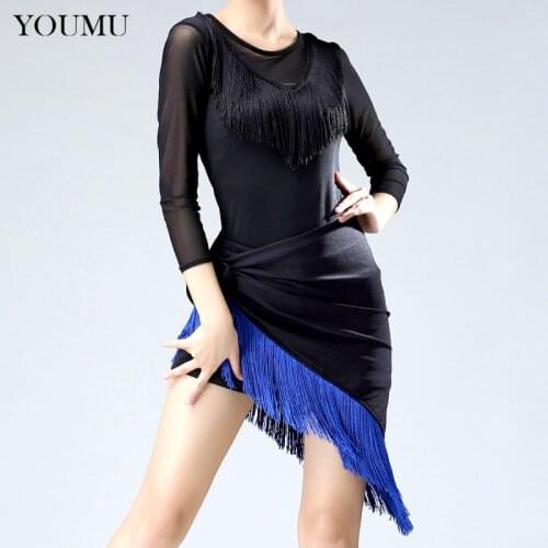 Triangle Towel Tassels Latin Tango Practice Dance Skirt Dancewear Samba Rumba Belly Dance Salsa Short Dresses Ballroom 925-064