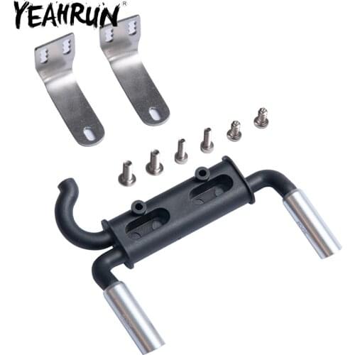 YEAHRUN 1/10 Dual Exhaust Pipe & Metal Mount For Axial SCX10II AX90046 RC Car Crawler