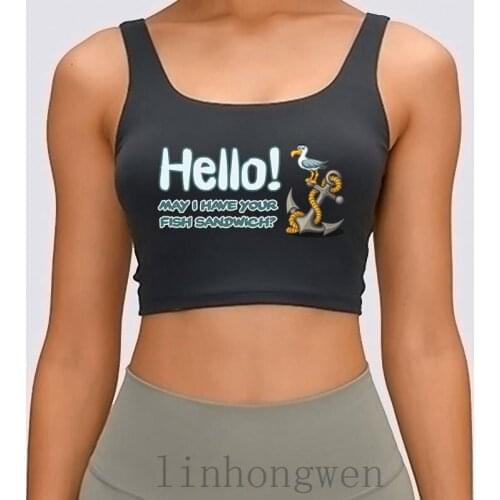 Funny Seagull Women Tank Top Comical Cute Customized Natural S-XL Kawaii Summer Style Crop Top