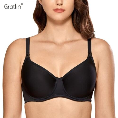 Gratlin Plus Size Womens Padded Underwire Full Sling Support Maternity Nursing Bra